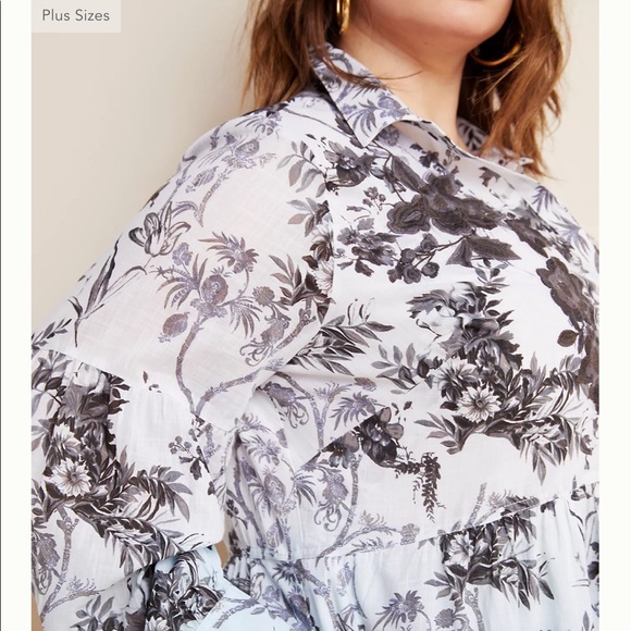 By Anthropologie Lavinia Embroidered Shirt Dress - Picture 4 of 12